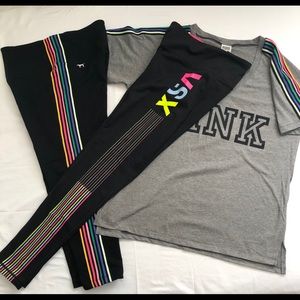 VS Pink VSX Sport 3pc Rainbow Set LK NEW sz MEDIUM